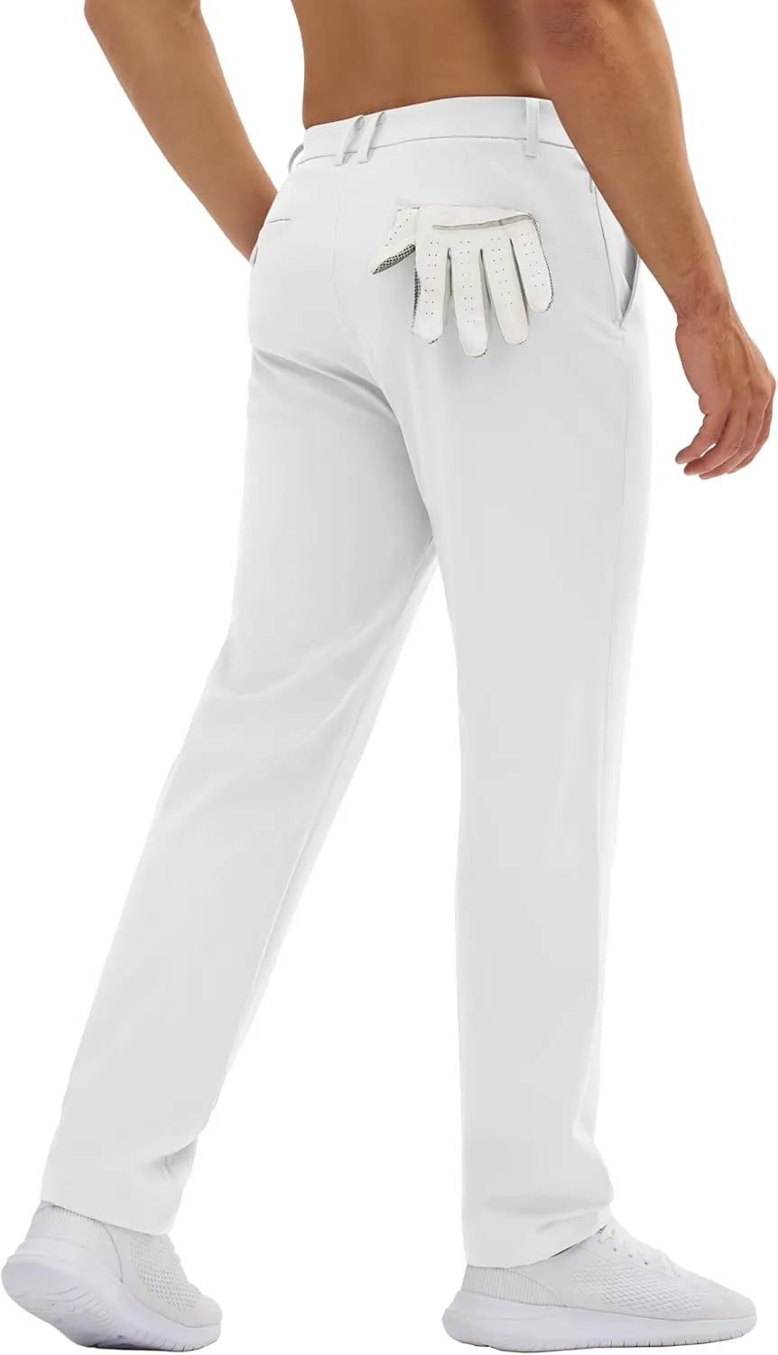 MAGCOMSEN Men's Golf Pants Classic Fit - 30"/32"/34" Stretch Water Resistant Quick Dry Flat Front Dress Pants with 5 Pockets