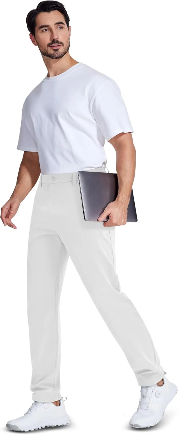 MAGCOMSEN Men's Golf Pants Classic Fit - 30"/32"/34" Stretch Water Resistant Quick Dry Flat Front Dress Pants with 5 Pockets