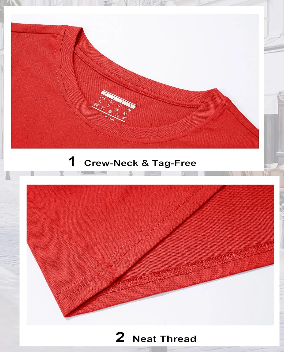 MAGCOMSEN Women's Cotton T-Shirts Short-Sleeve Shirts Crew-Neck Tops Classic-Fit Breathable Casual Summer Tees