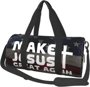 Make Jesus Great Again Duffel Bag Gym Bag Travel Sports Tote Large Foldable Beach Swim Yoga9