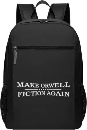 Make Orwell Fiction Again Travel Laptop Backpack, Business Anti Theft Slim Sturdy Laptops Backpacks, College Computer Bag Gift for Men & Women Fits 17 Inch Notebook,Black