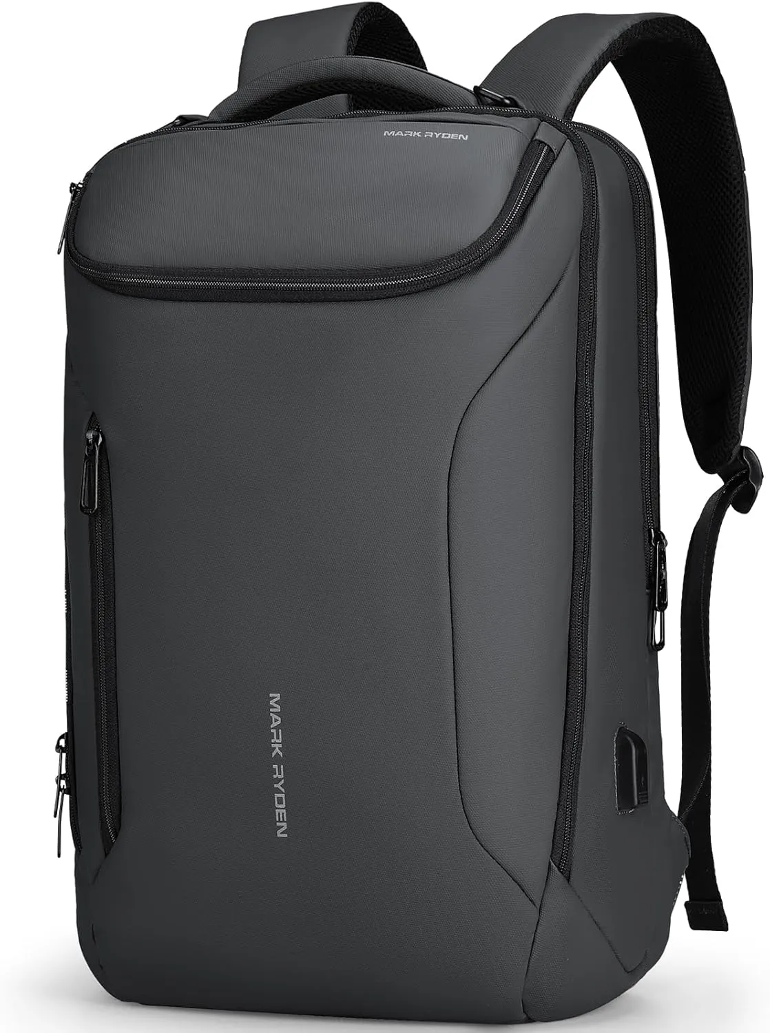 MARK RYDEN Business Backpack for Men, Waterproof High Tech Backpack with Sport Car Shape Design and USB Charging Port, Travel Laptop Backpack Fits 17.3 Inch Notebook