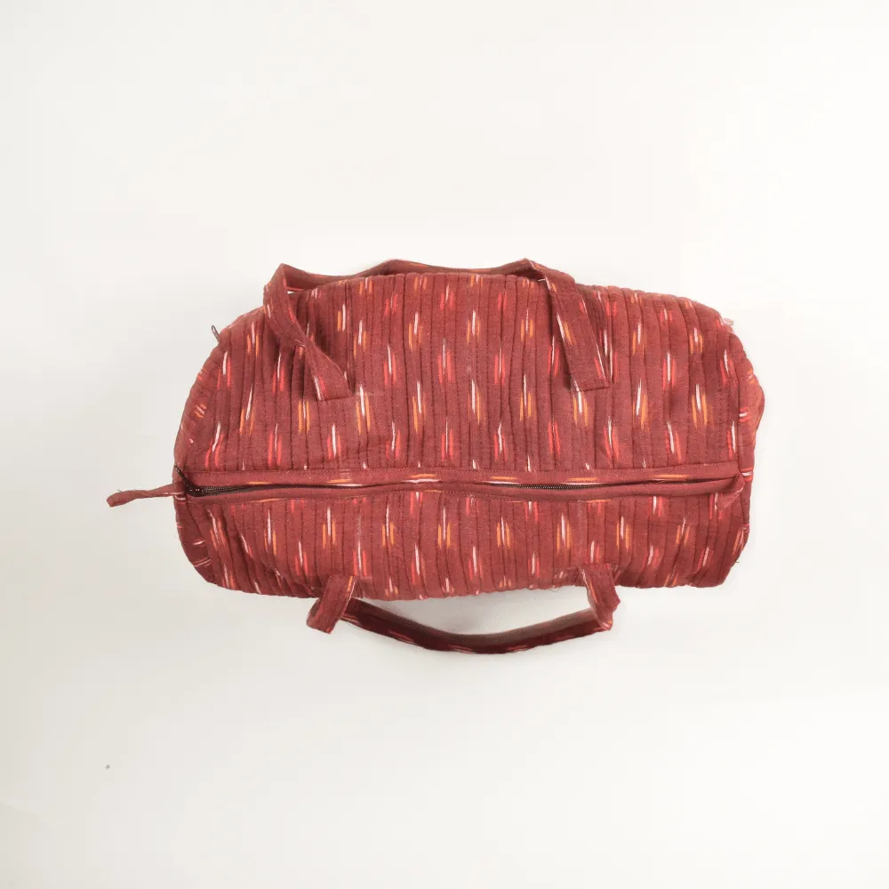 Maroon Ikat Duffle Bag