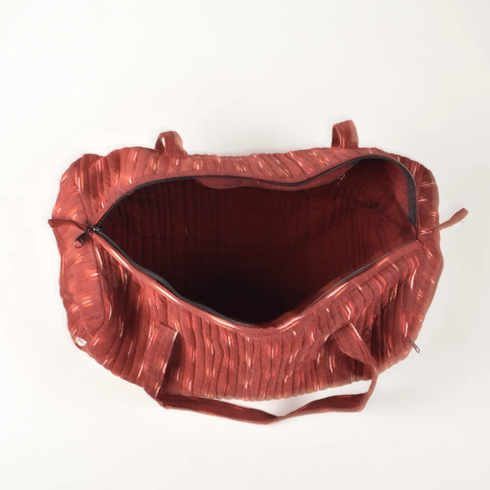Maroon Ikat Duffle Bag