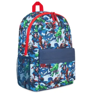 Marvel Kids Backpack, School Bag with Zipped Front Pocket - Avengers AOP