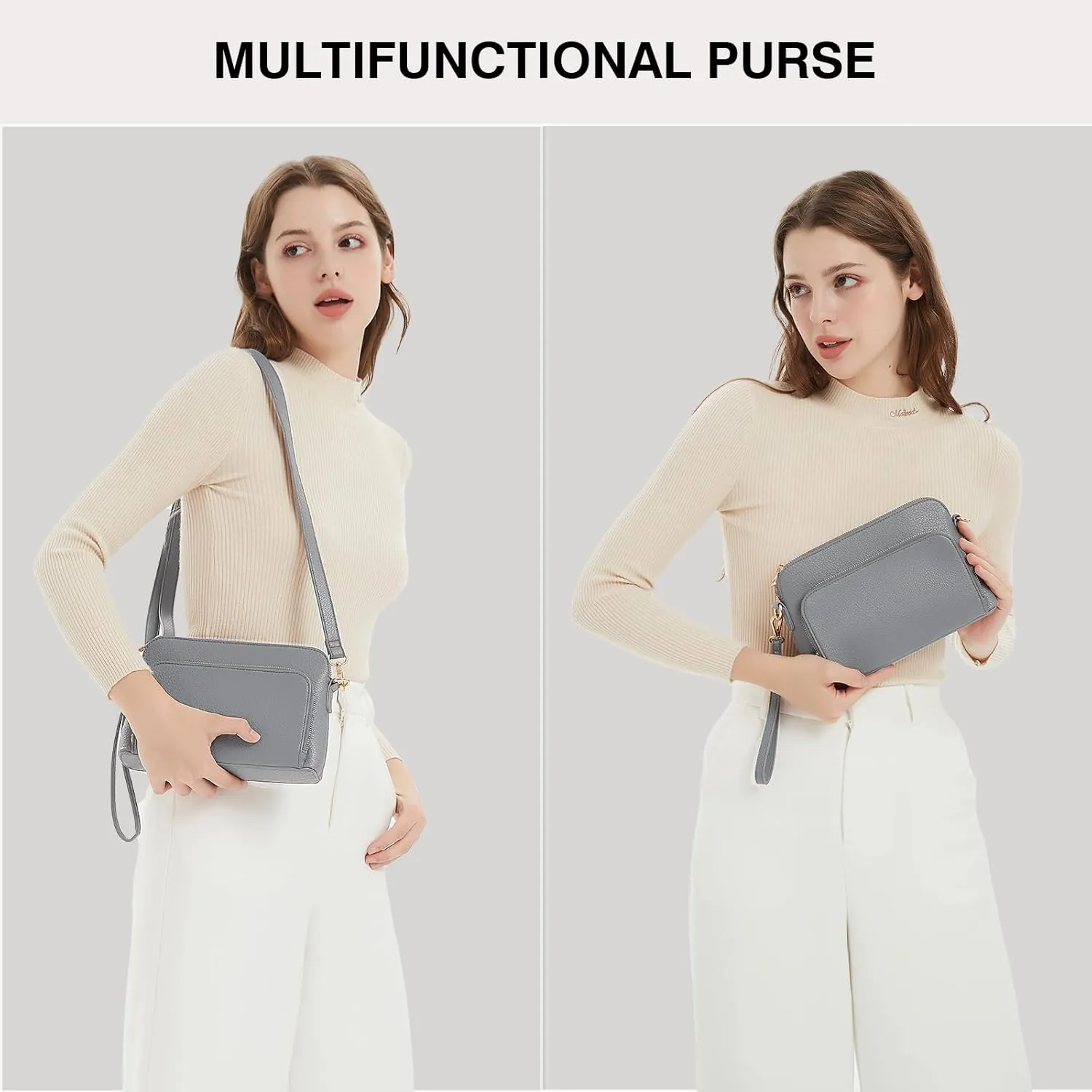 Marvolia Crossbody Bag for Women - PU Leather Shoulder Bag Trendy Small Crossbody Purse Bag for Travel Work Party