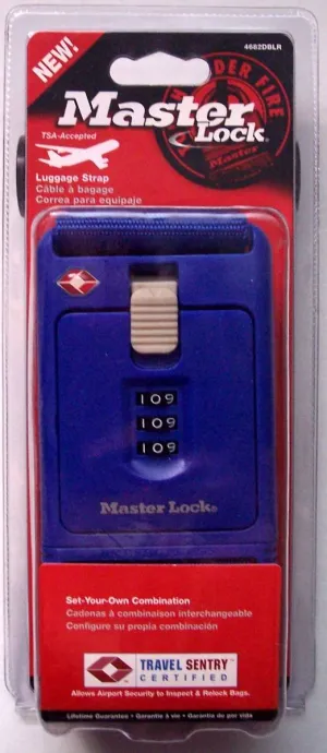 Master Lock Combination Travel Bag Strap (Blue)