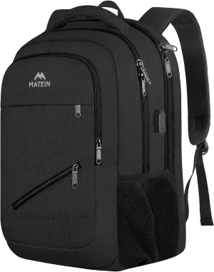 MATEIN School Laptop Backpack, Large TSA Friendly College Computer Bookbag with Laptop Compartment Fits 17 Inch Notebook, Water Resistant Business Work Travel Bag, Graduation Gifts for Men Women