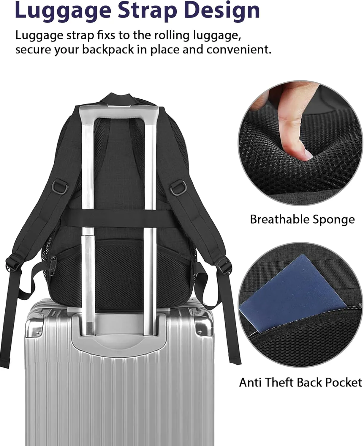 MATEIN School Laptop Backpack, Large TSA Friendly College Computer Bookbag with Laptop Compartment Fits 17 Inch Notebook, Water Resistant Business Work Travel Bag, Graduation Gifts for Men Women