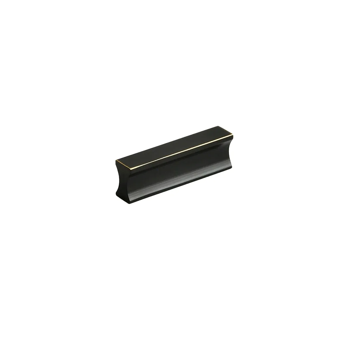 Matte Black Brass Cabinet Handles – Modern Vintage Drawer Pulls with Chamfered Edges
