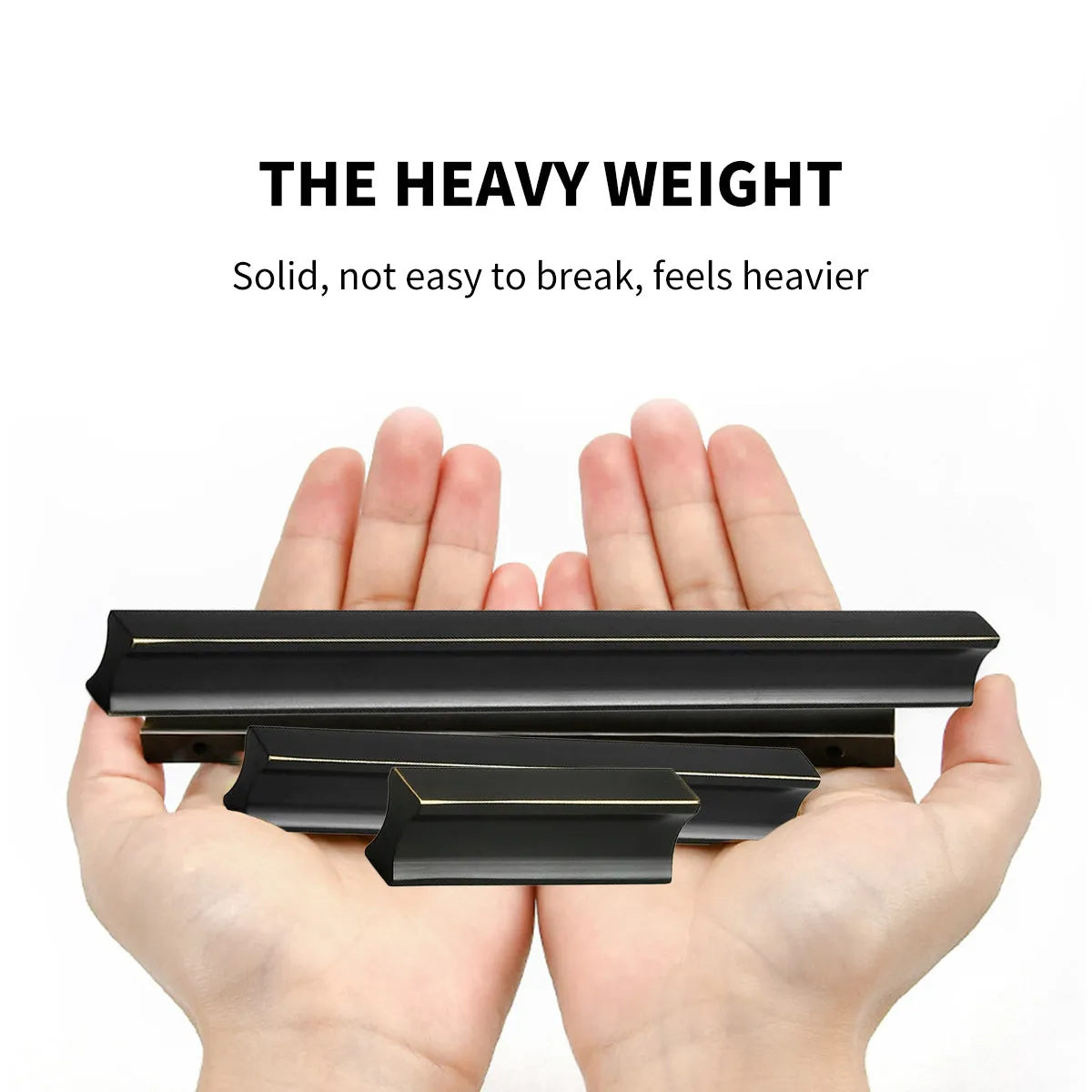 Matte Black Brass Cabinet Handles – Modern Vintage Drawer Pulls with Chamfered Edges