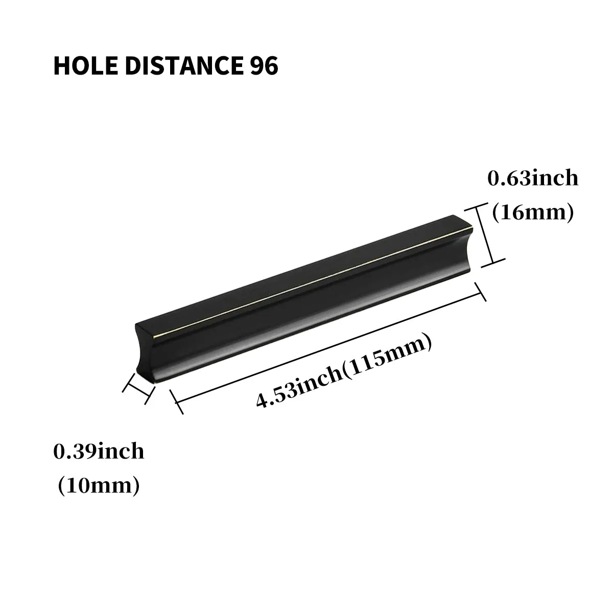 Matte Black Brass Cabinet Handles – Modern Vintage Drawer Pulls with Chamfered Edges