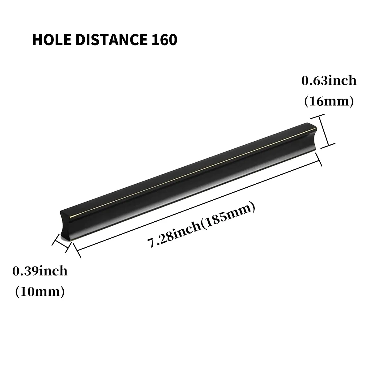 Matte Black Brass Cabinet Handles – Modern Vintage Drawer Pulls with Chamfered Edges