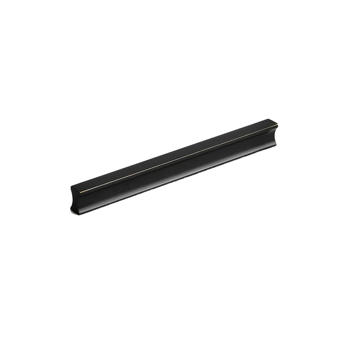 Matte Black Brass Cabinet Handles – Modern Vintage Drawer Pulls with Chamfered Edges