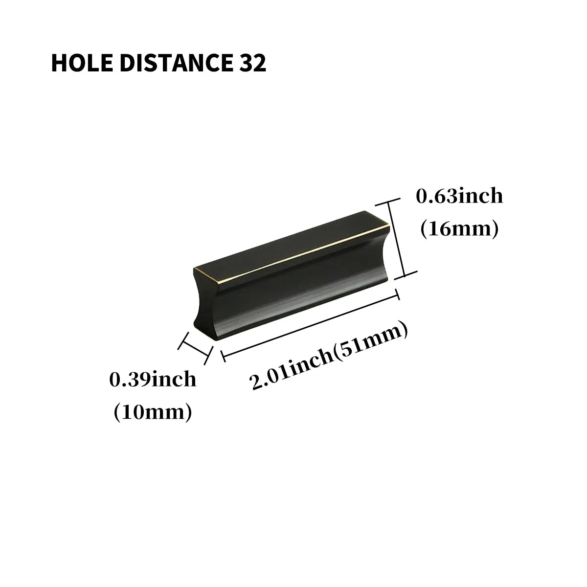 Matte Black Brass Cabinet Handles – Modern Vintage Drawer Pulls with Chamfered Edges