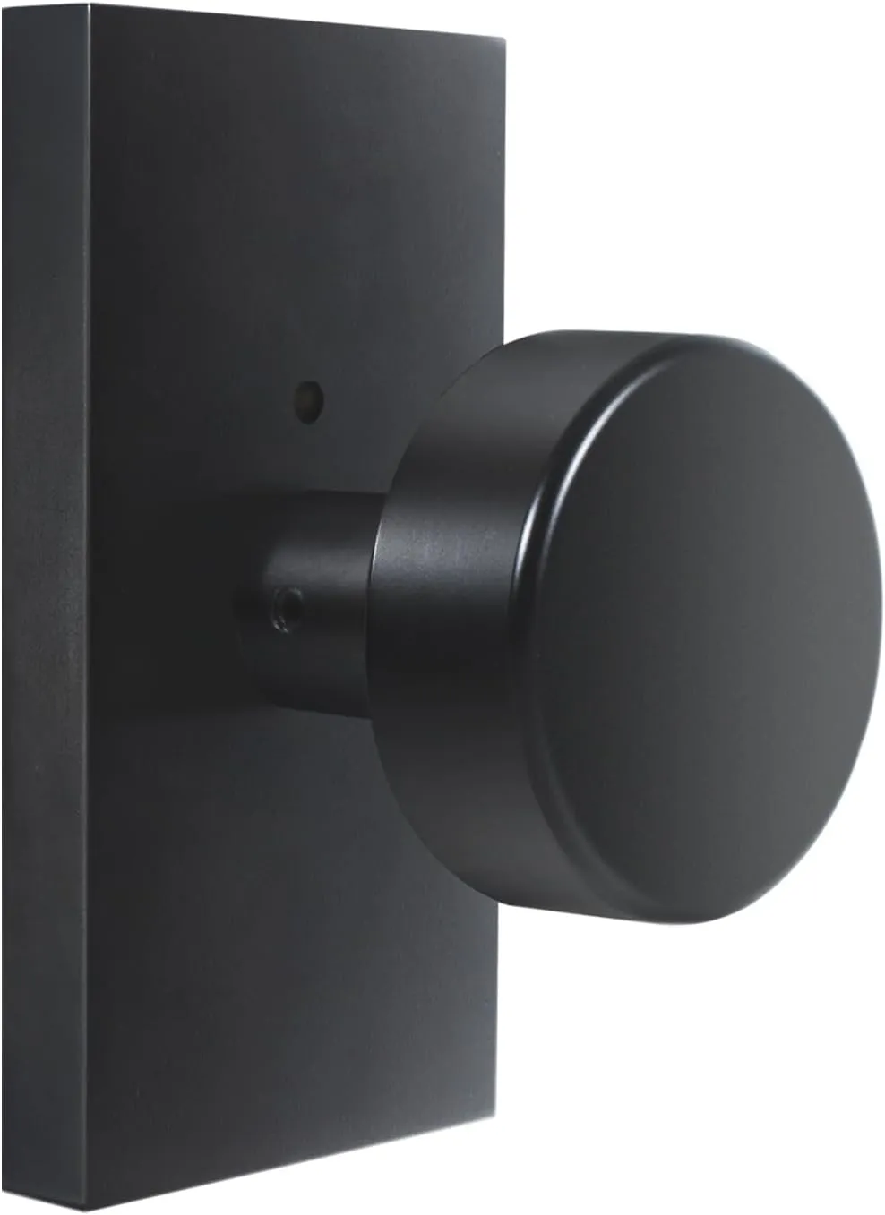 Matte Black Door Knobs Interior with Lock, Modern Privacy Rectangle Door Knob Door Handles for Bathroom Bedroom