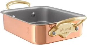 Mauviel Copper Roasting Pan With Brass Handles, 5.51 x 3.94 Inches, Made in France