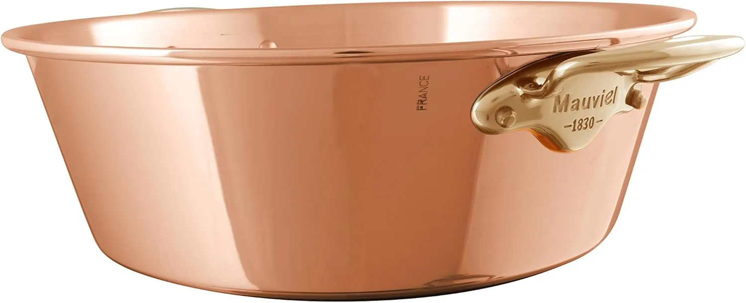 Mauviel M'Passion 1.2mm Copper Jam Pan With Brass Handles, 9.4-qt, Made In France