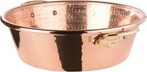 Mauviel M'Passion 1.2mm Hammered Copper Jam Pan with Brass Handles, 17.3-qt, Made in France