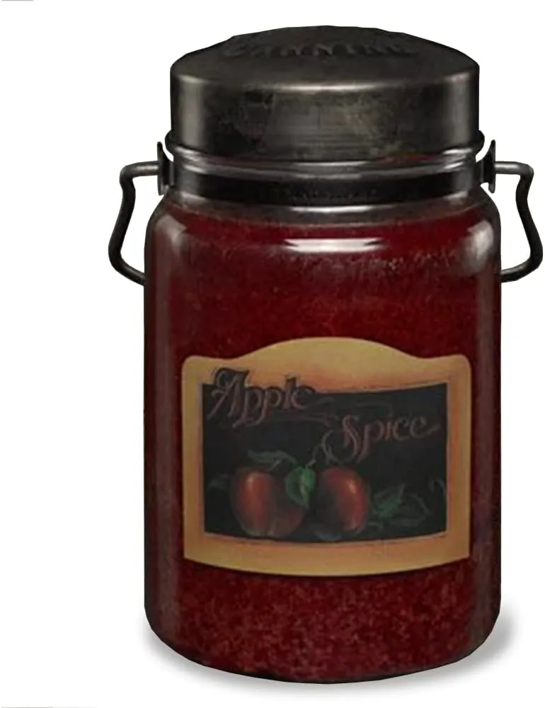 McCall’s Candles | Apple Spice | 26 oz Scented Candle | USA-Poured | Vintage Rustic Jar | Warm Red Apple & Cinnamon Fragrance