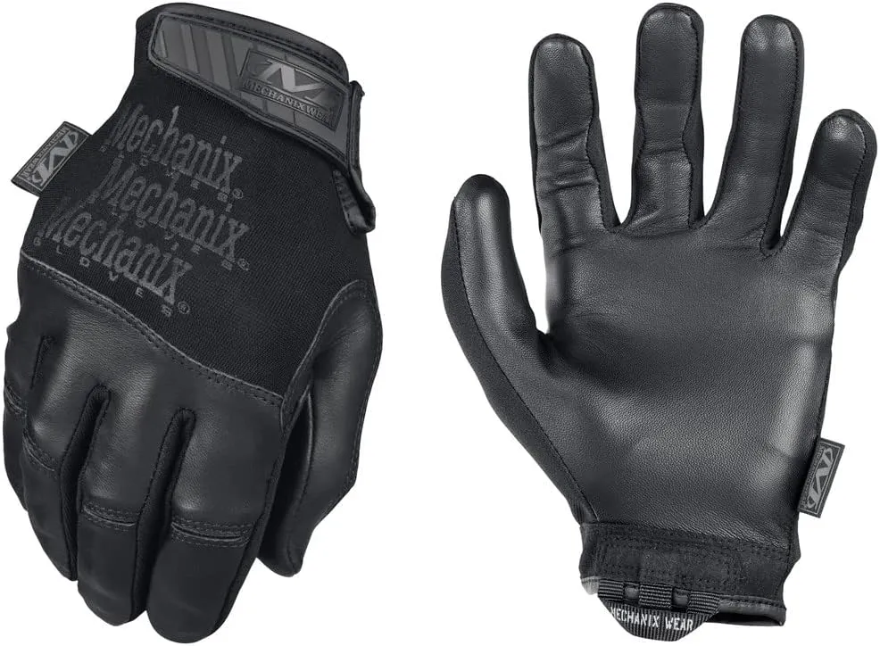 Mechanix Wear Tactical Specialty Recon Gloves - Heavy Duty - Slim-Fitting Leather Work Gloves - Touchscreen Compatible - Machine Washable - Medium - Covert Black