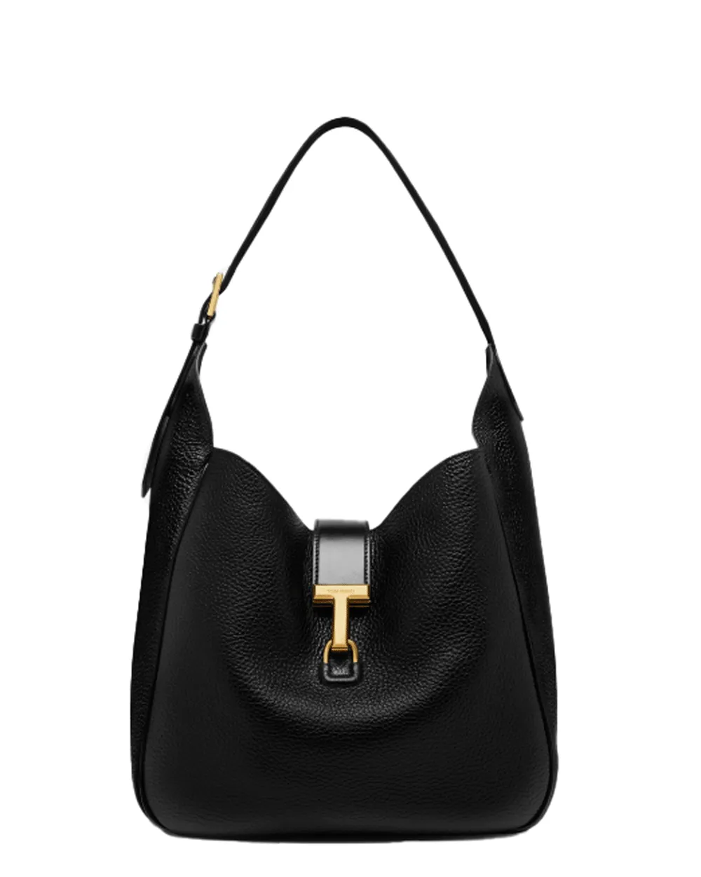 Medium Leather Monarch Hobo Bag in Black