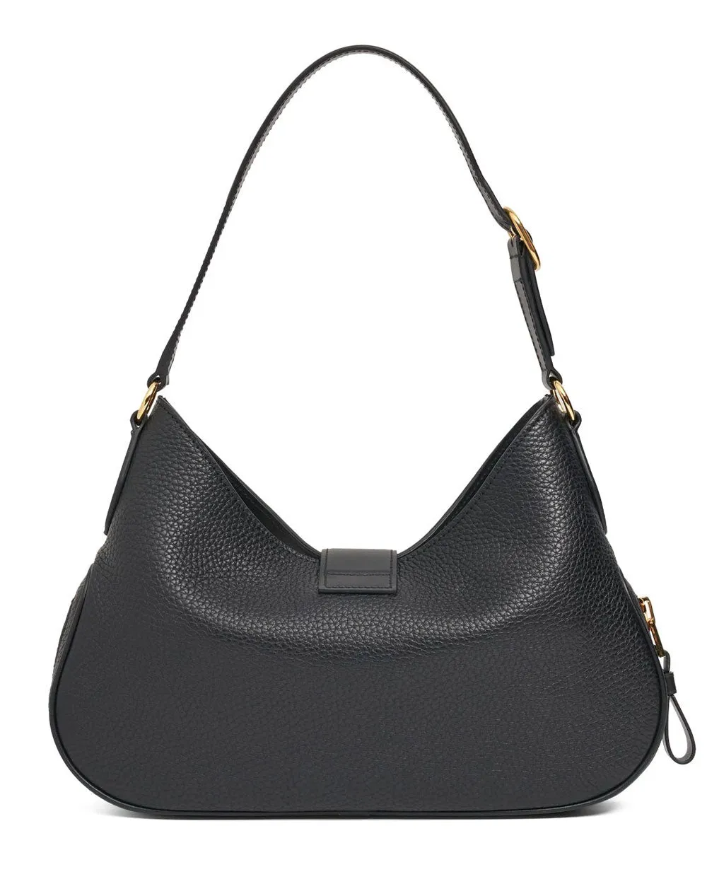 Medium Tara Crazy Grain Leather Bag in Black
