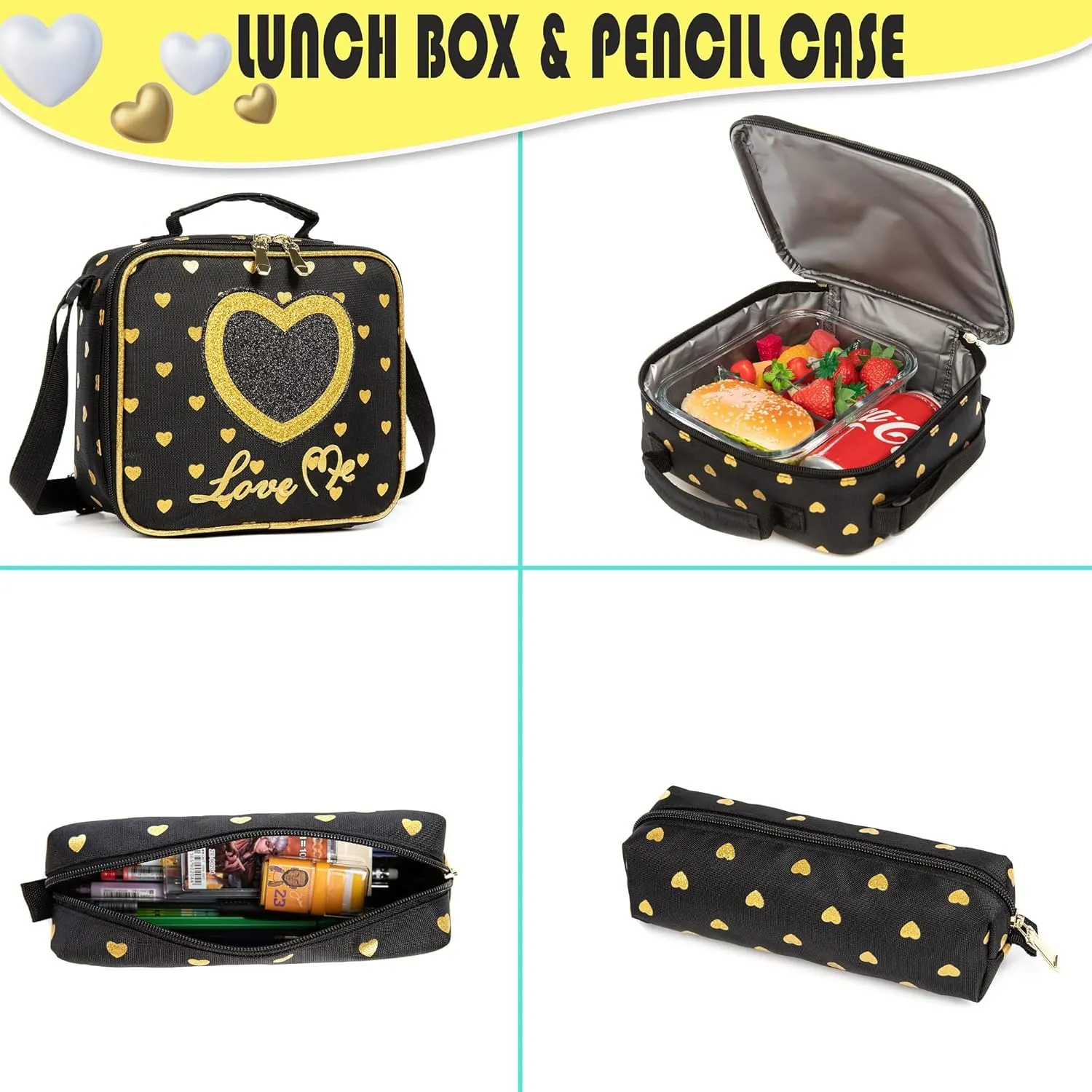 Meetbelify Wheels Backpack for Girls Rolling Backpack with Lunch Box for Elementary School Travel Suitcase Trip Luggage for Kids