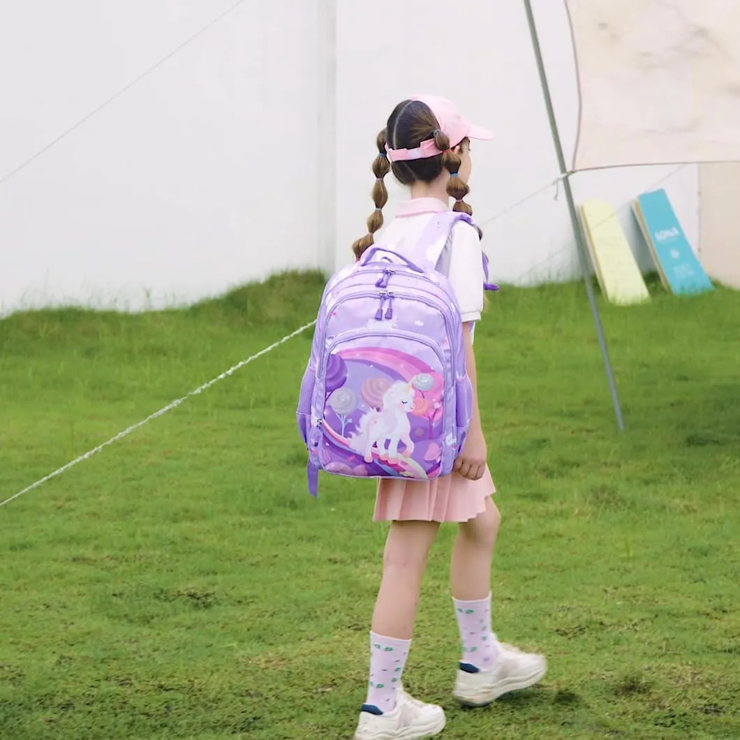 Meisohua Girls Backpack with Lunch Box 3 in 1 Set Kids Backpack for Girls Preschool Kindergarten Elementary School Backpack