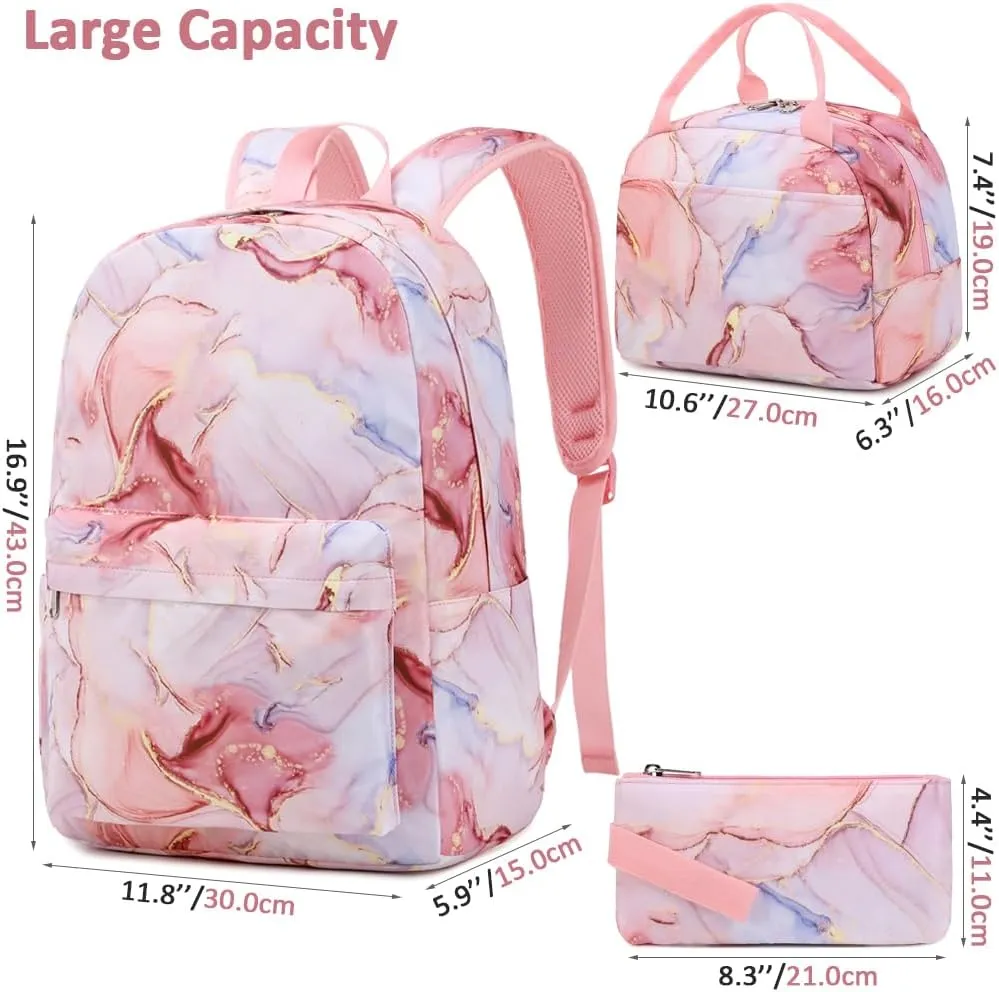 Meisohua School Backpack for Teens Girls Boys Backpack for Elementary Middle School Bookbag for Kids Backpack Lunch Bag Set
