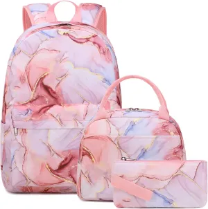 Meisohua School Backpack for Teens Girls Boys Backpack for Elementary Middle School Bookbag for Kids Backpack Lunch Bag Set