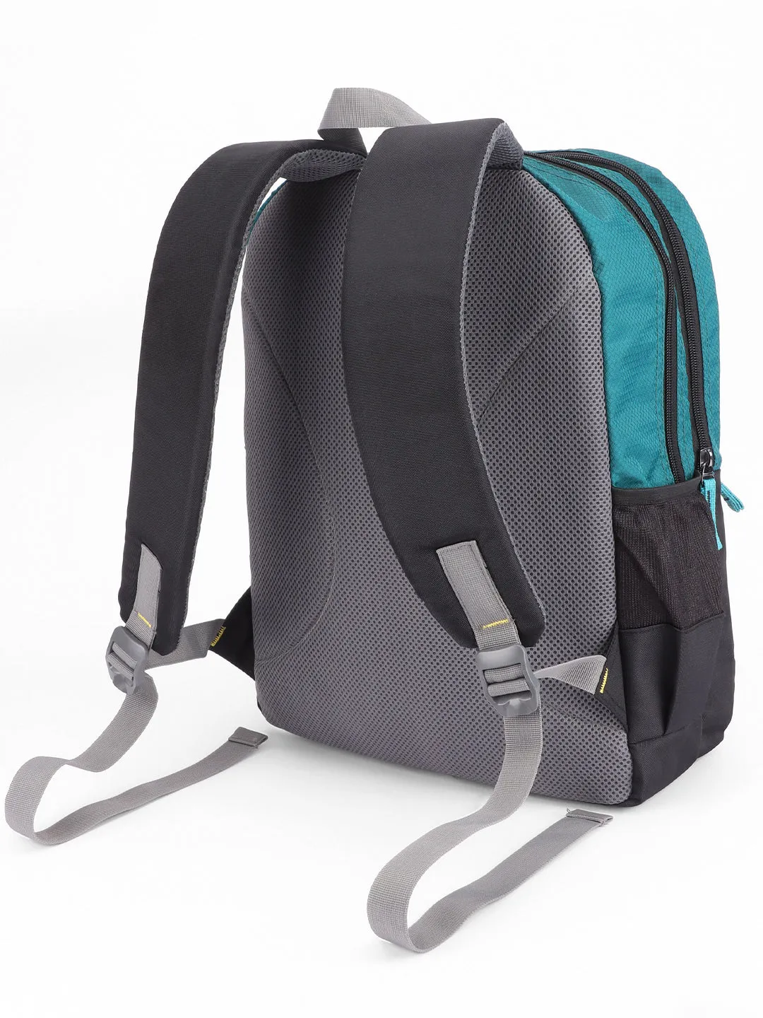 Men's Black & Blue Water Textured Laptop Backpack with adjustable shoulder strap