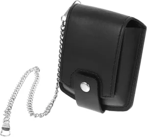 Mens Jewellery Box 5 Sets Pocket Watch Leather Case Mens Pocket Watches Pocket Watches for Men Mens Watch Portable Chain Watch Waist Bag Pocket Watch with Chain Small Waist Watch Holder Alloy Black