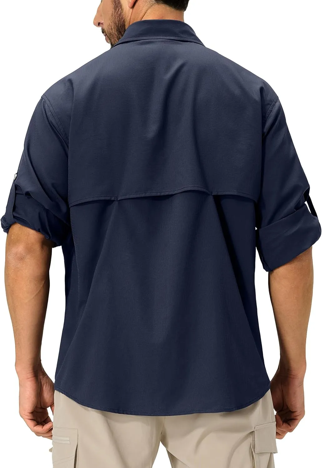 Men's Sun Protection Fishing Shirts Lightweight Long Sleeve UPF 50  Travel Work Hiking Shirts with Pockets