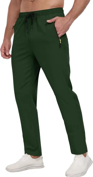 Men's Sweatpants Lightweight Workout Pants with Zipper Pockets Elastic Waist Athletic Pants for Men Exercise Jogging Hiking