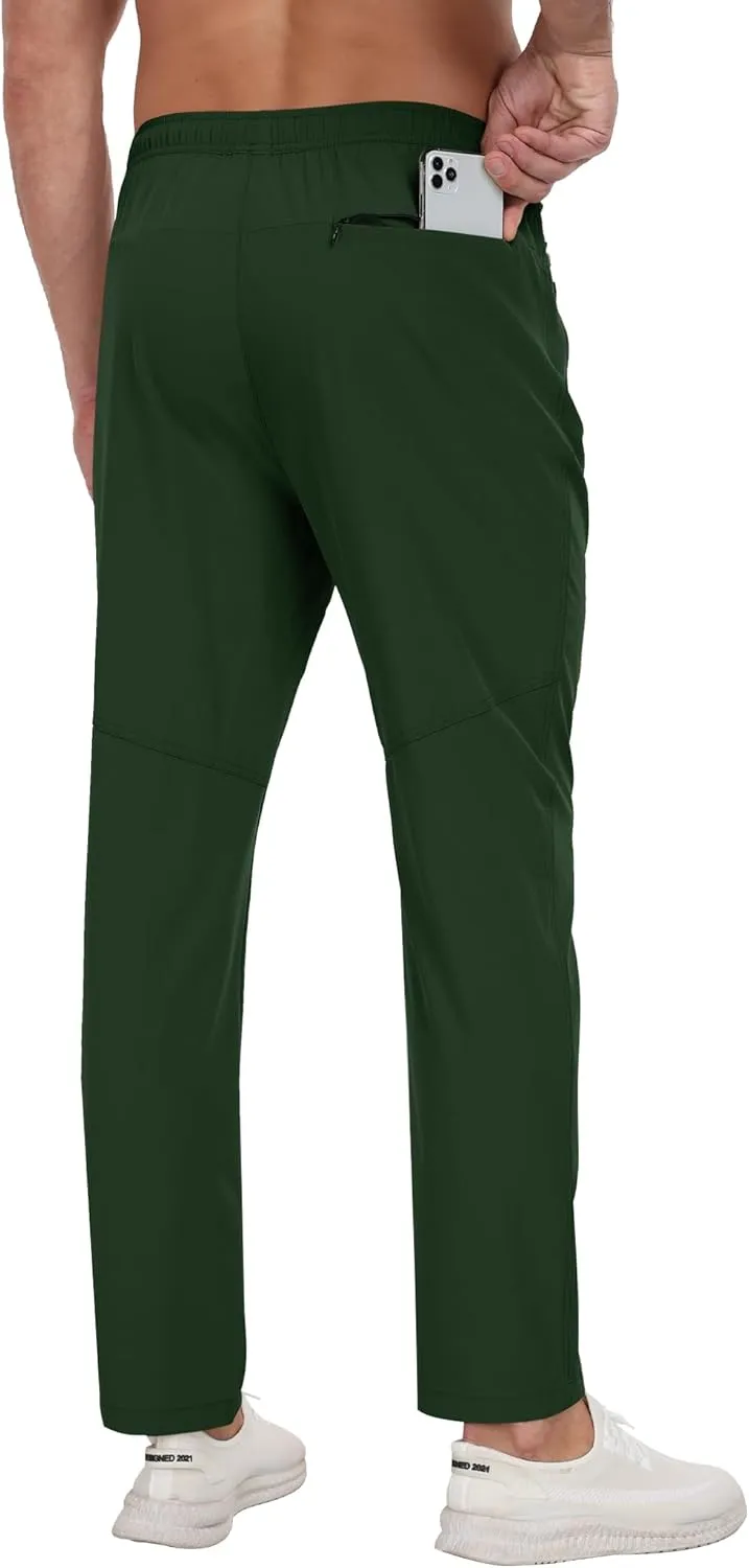 Men's Sweatpants Lightweight Workout Pants with Zipper Pockets Elastic Waist Athletic Pants for Men Exercise Jogging Hiking