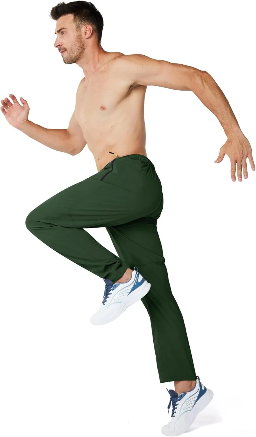 Men's Sweatpants Lightweight Workout Pants with Zipper Pockets Elastic Waist Athletic Pants for Men Exercise Jogging Hiking