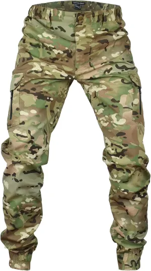 Men's Tactical Cargo Pants, Camouflage Outdoor Working Clothing with Pockets