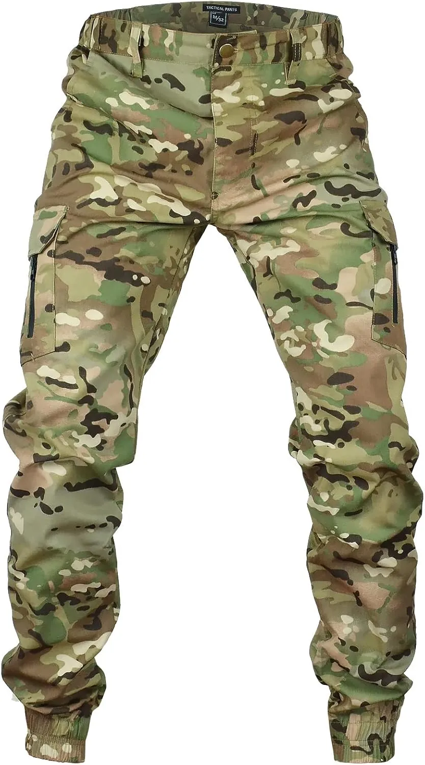 Men's Tactical Cargo Pants, Camouflage Outdoor Working Clothing with Pockets