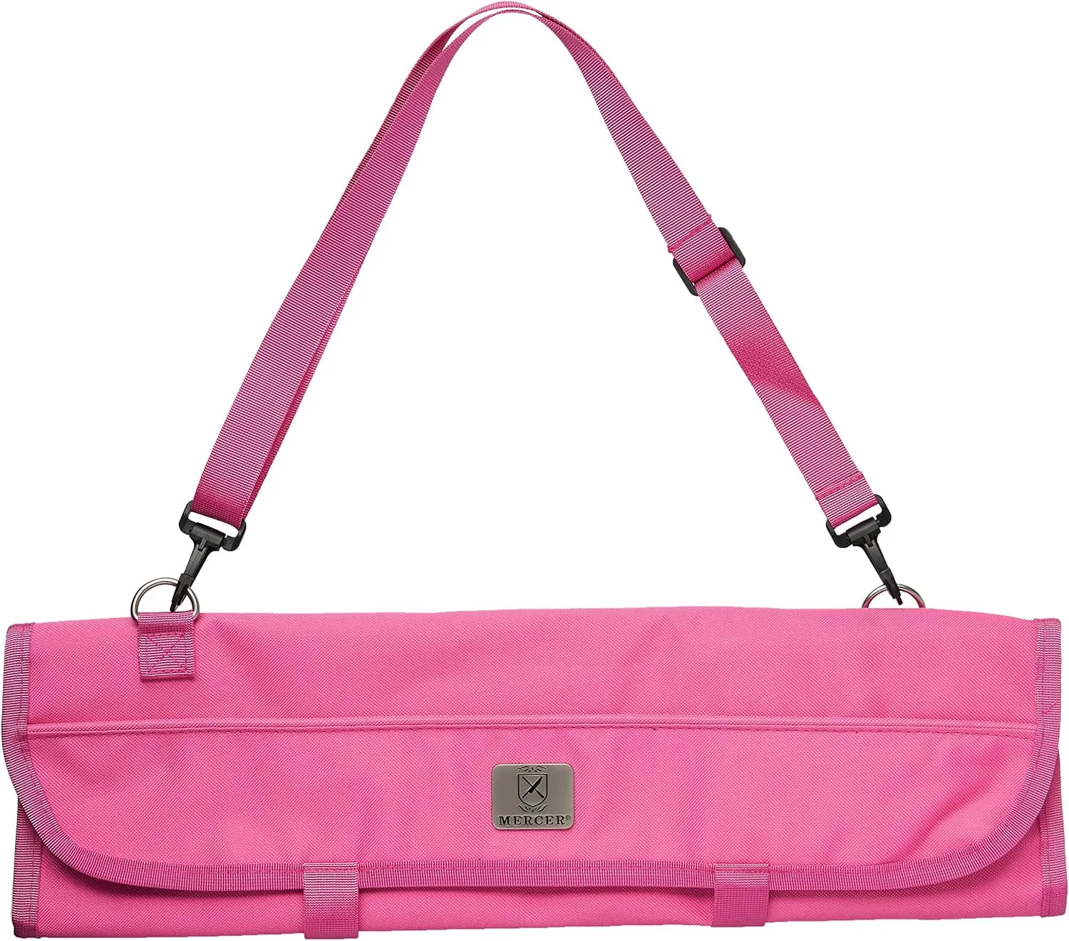 Mercer Culinary 7-Pocket Knife Roll Storage Bag, Pink