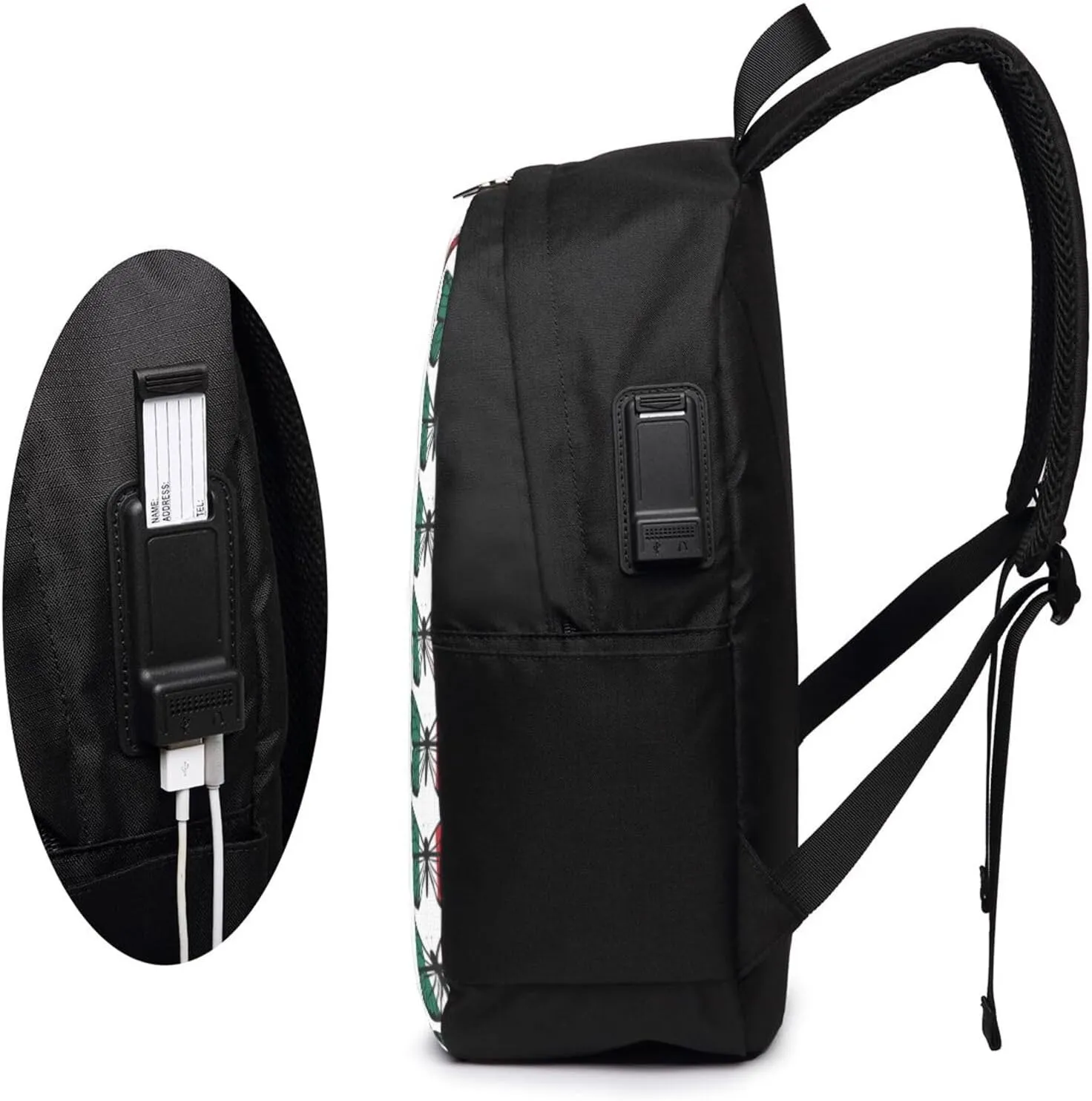 Mexican Flag Butterfly Laptop Backpacks Travel Backpack Casual Business Daypack Sport Rucksack Computer Bag Fits up to 17 Inch Notebook with USB Port
