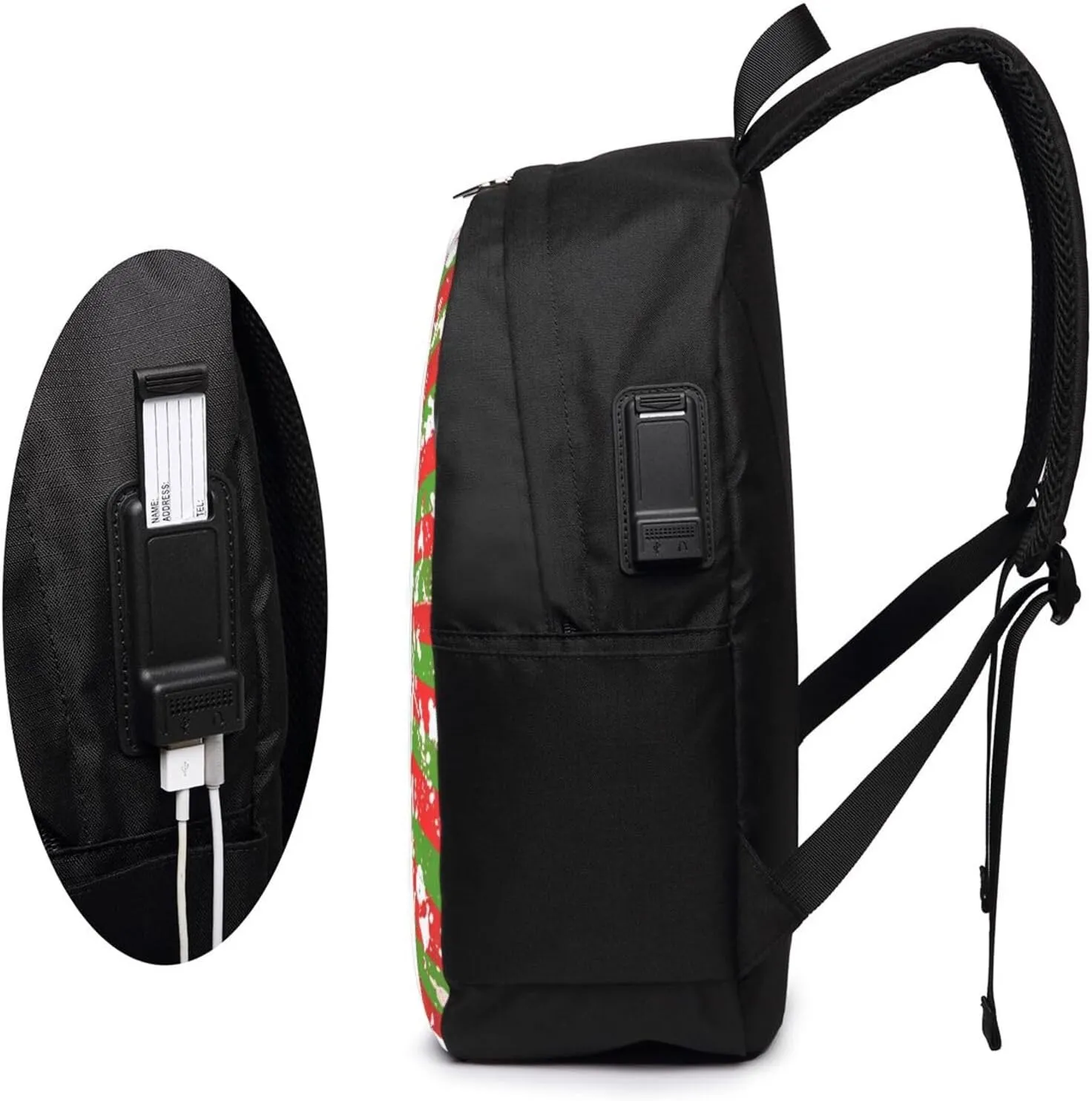 Mexican Flag Viva México Art Laptop Backpacks Travel Backpack Casual Business Daypack Sport Rucksack Computer Bag Fits up to 17 Inch Notebook with USB Port
