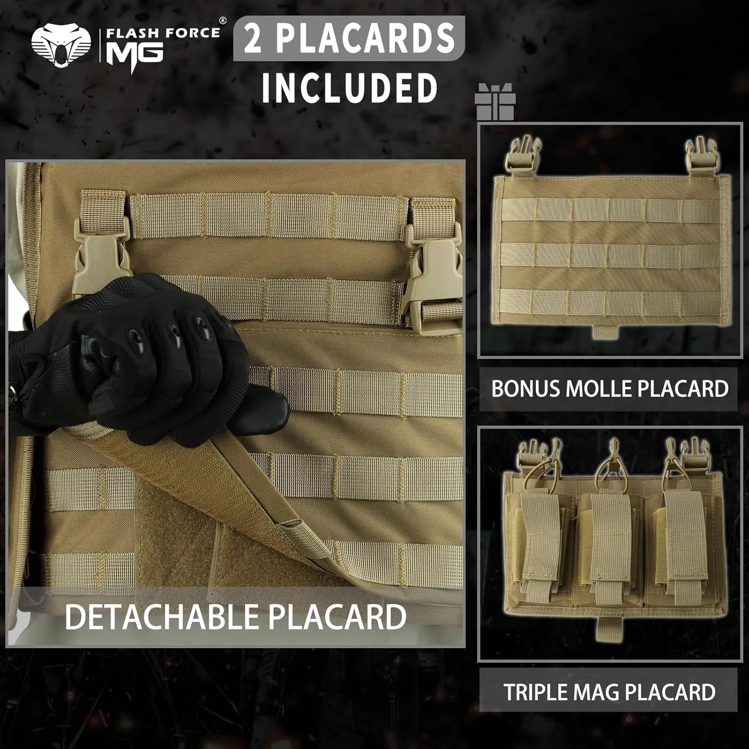 MGFLASHFORCE Tactical Vest Molle Airsoft Vest for Men