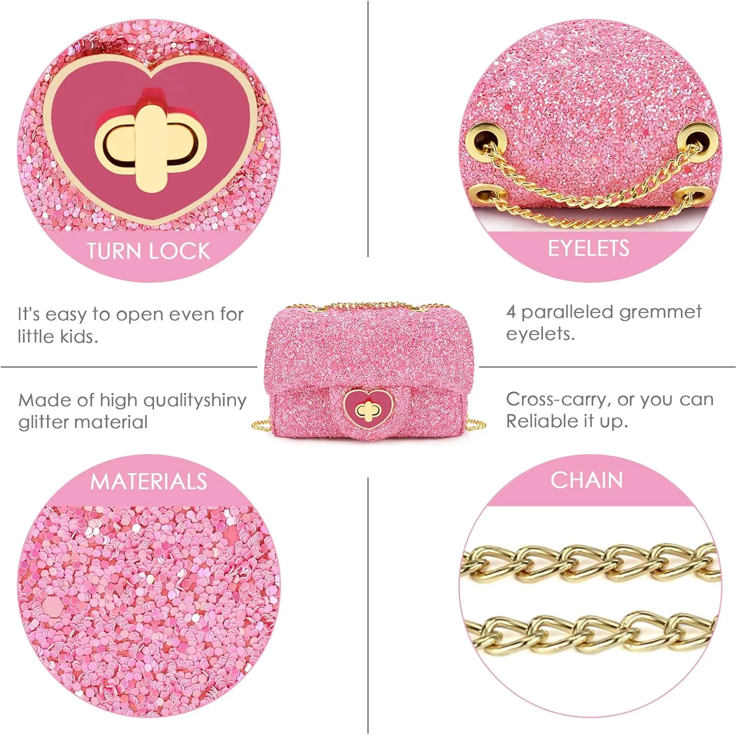 mibasies Kids Purse Toddler Gifts for Little Girls Crossbody Purses Presents
