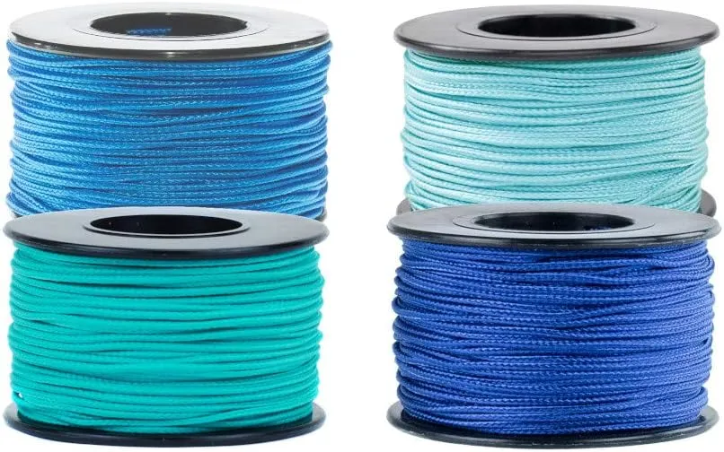 Micro Cord Multi Packs – 100 lb. Tensile Strength Micro Cord for Crafting and Utility Purposes – Packs Contain Varying Number of Micro Cord Spools Based on Selection (Blues)