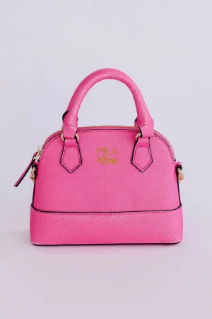 Mila & Rose Crossbody Purse- Neon Pink Glitter