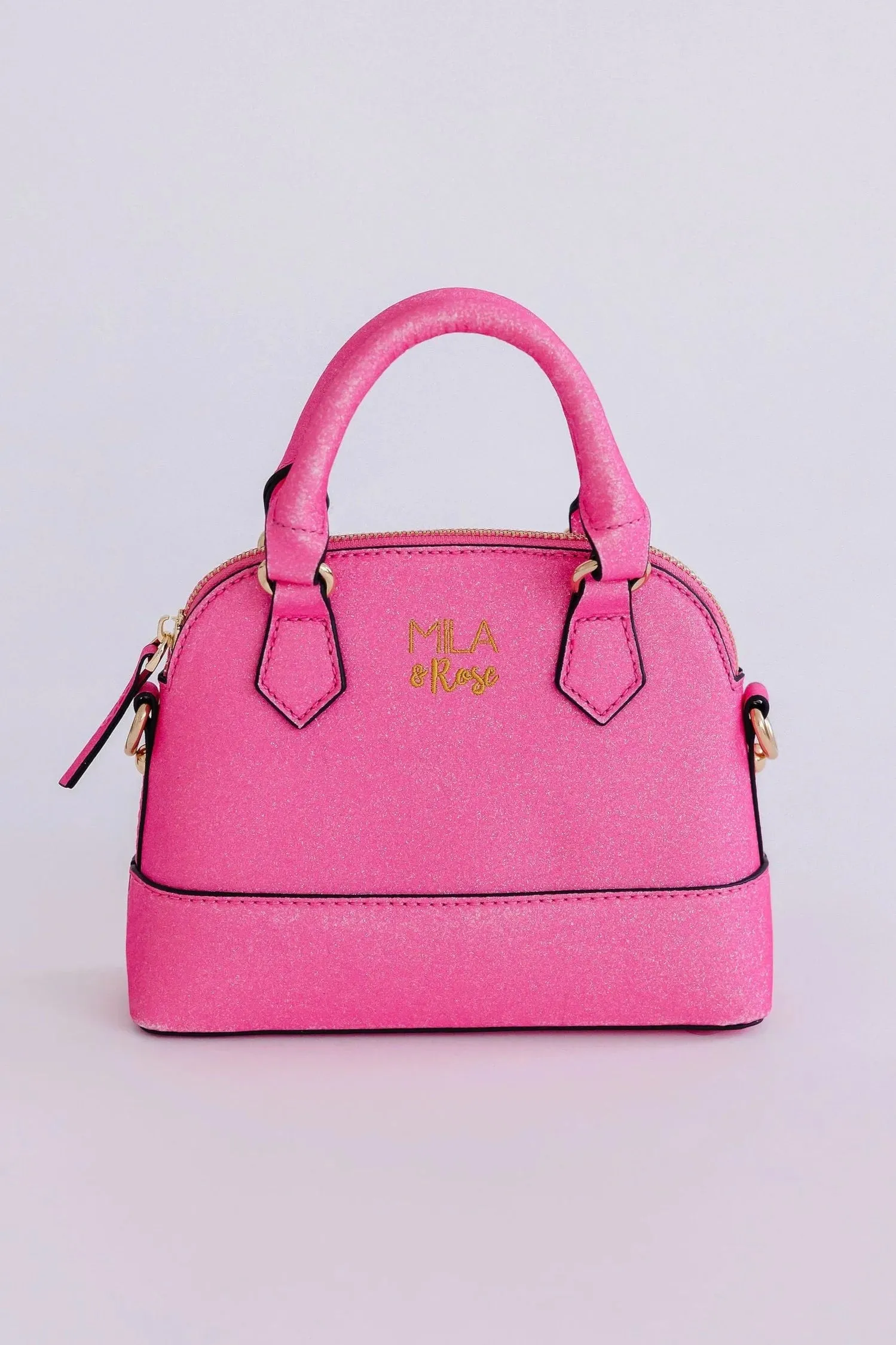 Mila & Rose Crossbody Purse- Neon Pink Glitter