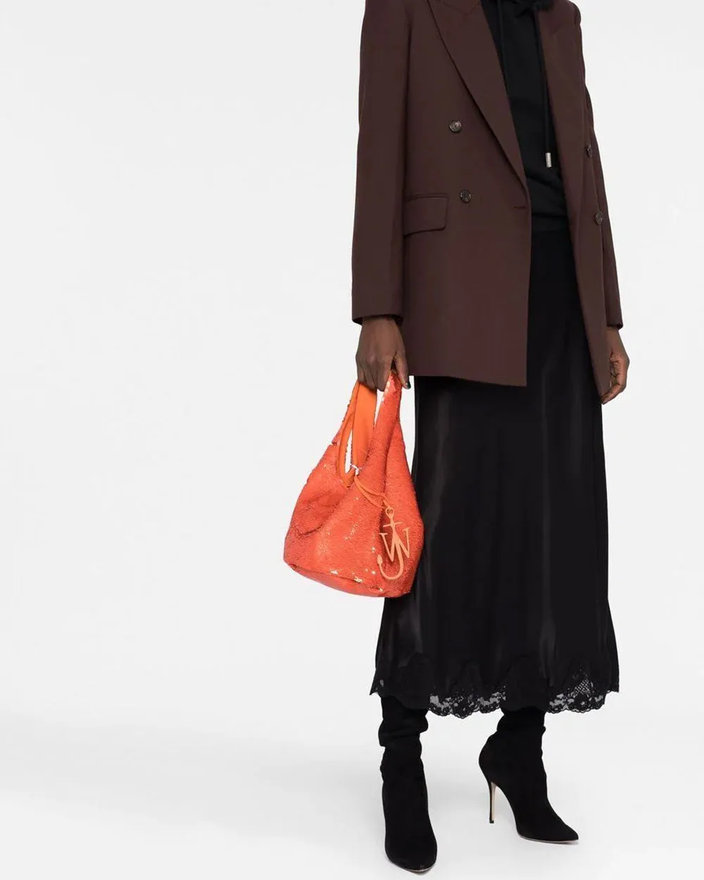 Mini Sequin Shopper in Orange