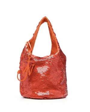Mini Sequin Shopper in Orange