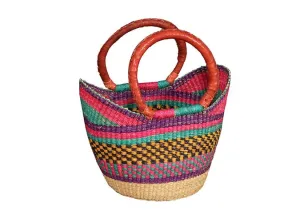 Mini shopping Tote With Leather Handles